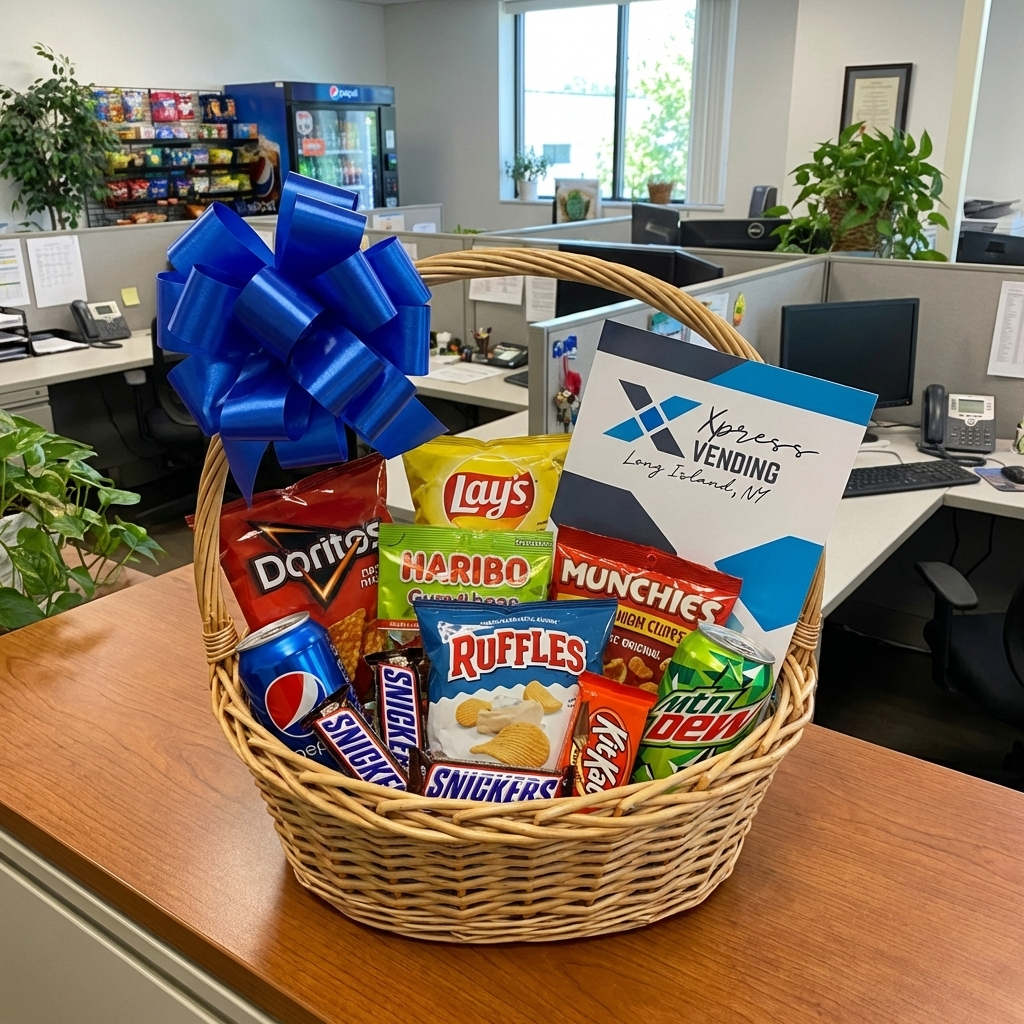 Custom goodwill gift basket designed by Xpress Vending