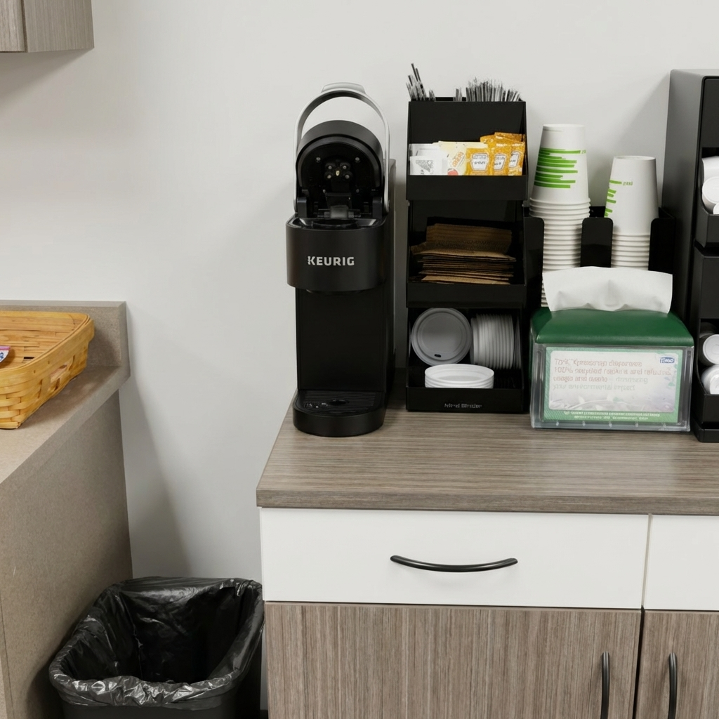 Office coffee and breakroom refreshment setup